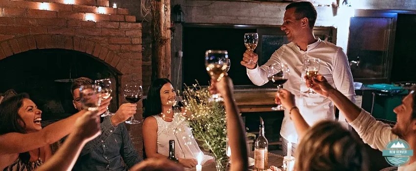 NDL - Man Making a Toast at a Dinner Party